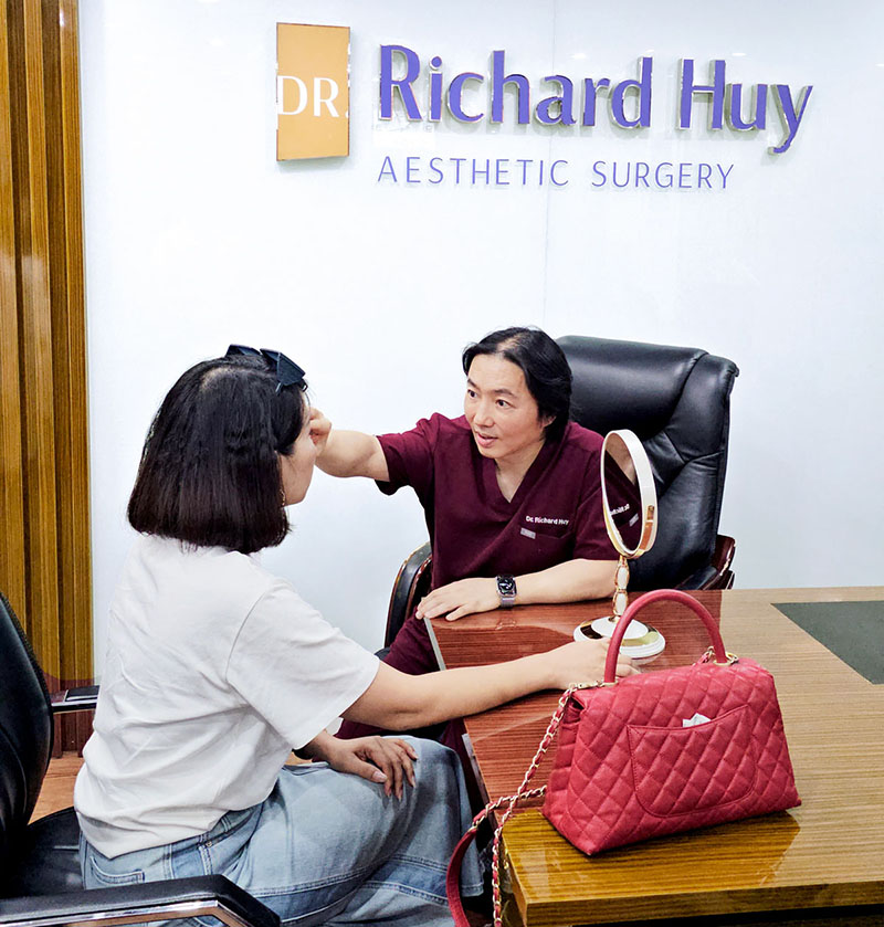 Ms. Giang returned for a follow-up with Dr. Richard Huy after her rhinoplasty and was extremely satisfied.